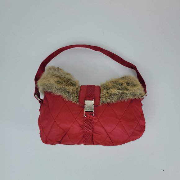 Sac à Main Femme Bath & Body Works – Rouge – Anses En Laine – Hauteur 20 Cm